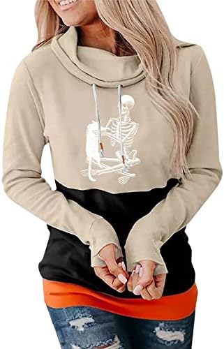 Ženska košulja Halloween Tiskar Duge Ležerne prilike s kapuljačom s dugim rukavima s kapuljačom s kapuljačom