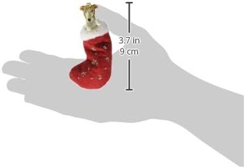 Greyhound Božić čarapa Ornament sa Santa mali drugari ručno oslikana i prošivena detalj