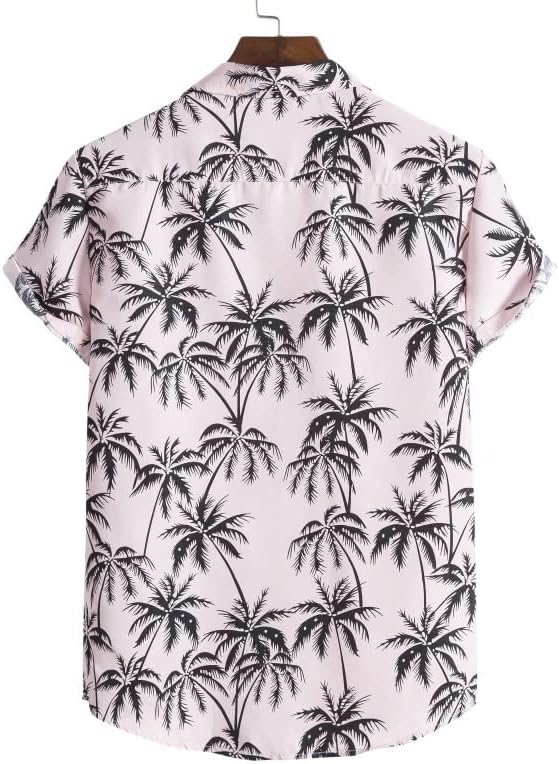 HNKDD odijelo za odmor muške havajske košulje s kratkim rukavima odštampanog casual gumba dolje majica plaža kratke hlače 2 komada