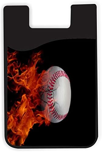 Fire bejzbol dizajn - Silikonska 3M ljepljiva kreditna kartica Novčanica Novčanica za telefon iPhone / Galaxy Android telefone