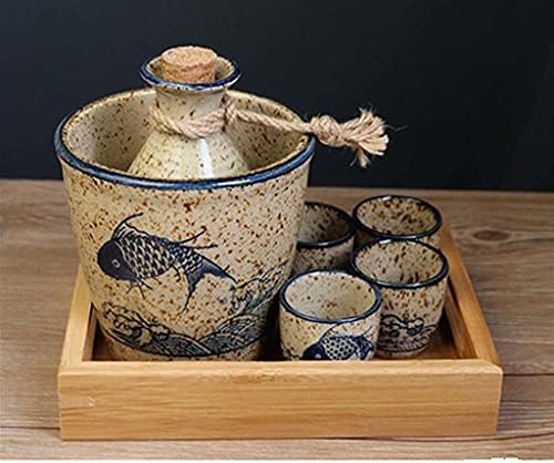 Sake Set Japanski pokloni 5 komada Tradicionalni japanski saket Cup Set ručno oslikani dizajn Porculanski keramički čaše Kućni zanati