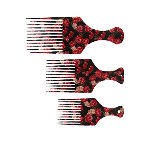 Sherchpry frizerski alati 9pcs retro salon plastični češljci za kosu, veliki širok zub, cvjetni frizerski saloni za kosu, glatke styling