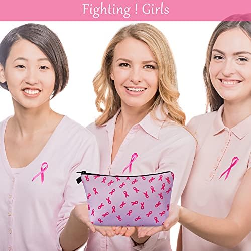 4 komada Tere za obuću za dojke za žene za žene ružičaste trake patentne pauzeje torbice za dojku Pokloni raka Travel Kozmetičke torbe
