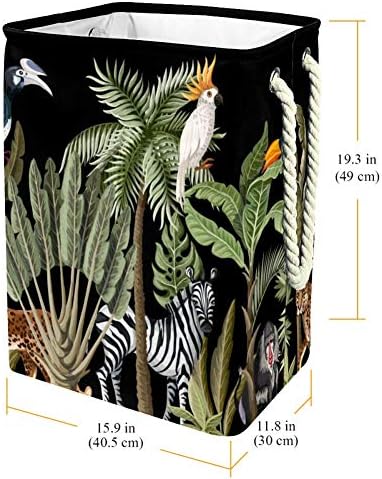Inhalator tropsko drvo kao što su Palm Banana i džungla životinje 300D Oxford PVC vodootporna odjeća korpa velika korpa za veš za