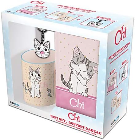Poklon Set Abystyle Chi Sweet Home Cat Lover uključuje 11 Oz. Keramička šolja za čaj za kafu, Mini časopis & amp; metalni privjesak