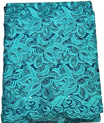 Daisymusse Kraljevsko plava Afrička tkanina vjenčana čipka 5 jardi pamučne Švicarske haljine od Voile tkanine velika prilika-N88161