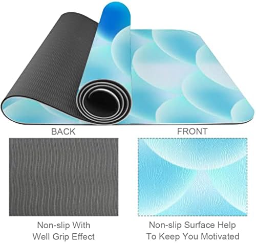 Prostirka za jogu 72 x 24 uzorak plave sirene ekološki prihvatljiva podloga za neklizajuće fitnes vježbe za Pilates i vježbe na podu