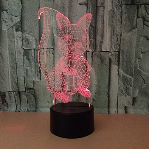 Squirrel Light Toys 3D optička iluzija lampa sa dodirom & daljinsko upravljanje & amp; 16 boja dekor spavaće sobe za presvlačenje