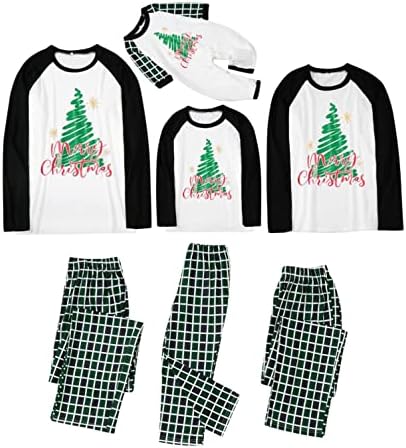 Muškarac roditelj-dijete out outfit Muška porodica koja odgovara Božićno drvcu PJS postavljao se plaćeni ispis Porodica sa dugim rukavima Outfits porodice