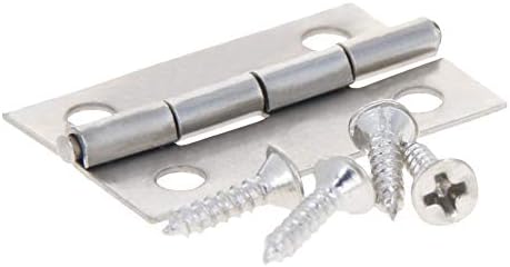 MroMax 4pcs šarke za vrata 0,94 x 0,63 x 0,04 Srebrni ton metalni željezo šarke brušene završne obrade pogodno za vrata ormarića nakita
