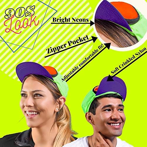 Fanny šešir najlon/80s / 90s kapa za muškarce / Retro kapa za žene / džep sa patentnim zatvaračem-Tri boje/Neon/Vibe/CMYK Bundle