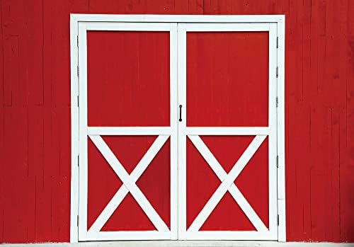 GiuMsi 7x5ft Crvena Rustikalna vrata farme izdržljiva poliesterska pozadina za djevojčice žene Baby Shower Sretan rođendan zabava