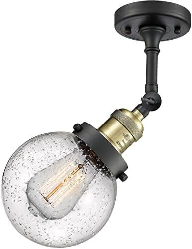 Inovacije 201F-SN-G202-8-LED prelazni LED polu-Flush nosač iz kolekcije Franklin restauration u Kositru, niklu, srebrnoj završnoj obradi,