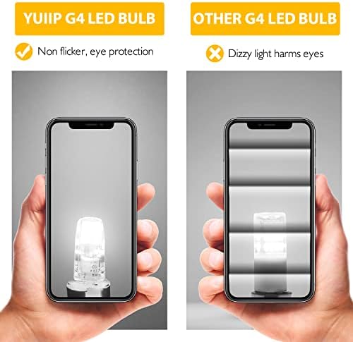 YUIIP G4 LED Sijalice 6000k Daylight White, 2W ekvivalentno 20w Halogenoj sijalici, AC / DC 12V G4 Bi Pin sijalica za Pak svjetlo ispod ormarića, luster, pejzažno osvjetljenje, 8-Pack