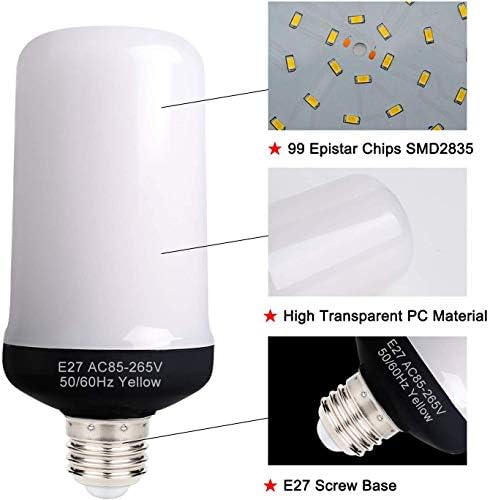 LED simulirana Vatrootporna žarulja sa efektom plamena, E26 baza 6W sa gravitacionim senzorom i 4 načina osvetljenja emulacija/gravitaciono