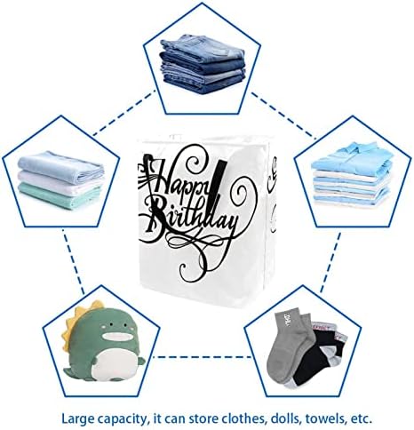 Happy Birthday Print sklopiva korpa za veš, 60L vodootporne korpe za veš kanta za veš igračke ostava za spavaonicu u kupatilu