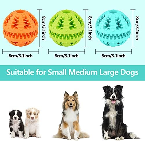 Kuglice za kuglice za pse: Interaktivna gumena lopta za liječenje psa - srednje velike pasmine pasa agresivne igračke za obogaćivanje