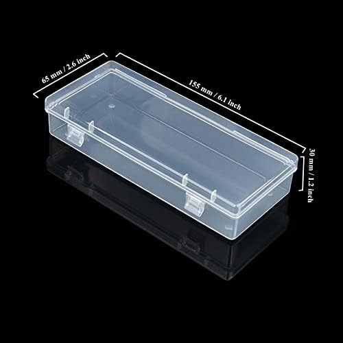 LJY 20 komada mješovite veličine pravokutna prazna mini čista plastična osovina kutija za odlaganje kutije sa šarkama za male predmete