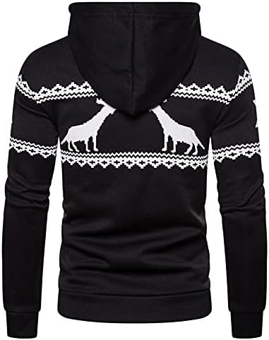 ZDFER HOODIE jakna za muškarce Elk Print patent zatvarač pulover vrhovi dukserice Ležerni džemper Zimski topli kaput Peacoat