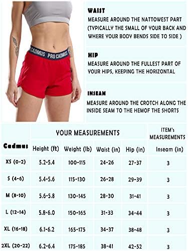 CADMUS ženski spandex trčanja za trčanje Workout Pro Shorts Regular i Plus veličina