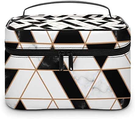 Torba za šminku, luksuzni elegantni mramorni teksture geometrijske putne kozmetičke torbe za šminkanje organizatora CASE BROJ KAPACITET Prijenosni patentni turistički torba za toaletna torba Pribor za turistički pribor