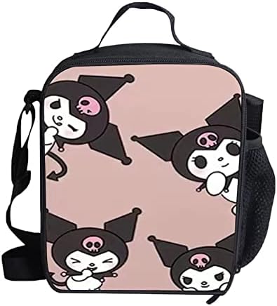 WEIYON Kids Girls Kuromi izolovana torba za ručak Student vodootporne kutije za ručak za višekratnu upotrebu torba za ručak za školu, putovanja