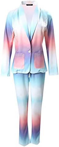 Ženski blistavi za radno casunsko dugme dole Blazerser Business Outfit Dressing Summer 2 komada Blazer odijelo Radna jakna