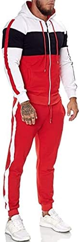 Mentrackscuit dugih rukava s patchwork sportovima hlače odijelo prsluk za muškarce crvene boje