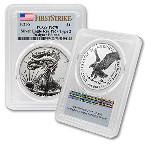 2021 S 1 oz Američki srebrni orao obrnuti kovanica PR-70 $ 1 PR70 PCGS