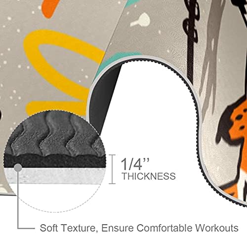 Siebzeh Foxes Be Brave Premium Thick Yoga Mat Eco Friendly Rubber Health & amp; fitnes Non Slip Mat za sve vrste vježbe joge i pilatesa