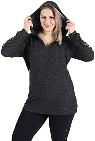 Hoodie Adobella Womens plus veličine, ležerni lagani pulover za vuču