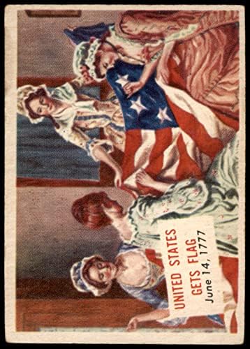 1954. TOPPS # 93 XCOA Sjedinjene Američke Države dobiva zastavu -3 VG / ex