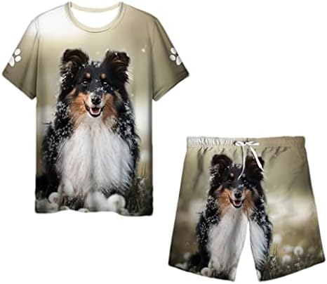 Keusyoi Fashion 3D životinja Puna tiskana majica kratke hlače Ležerne sa trenerkom Set Men SportSvear