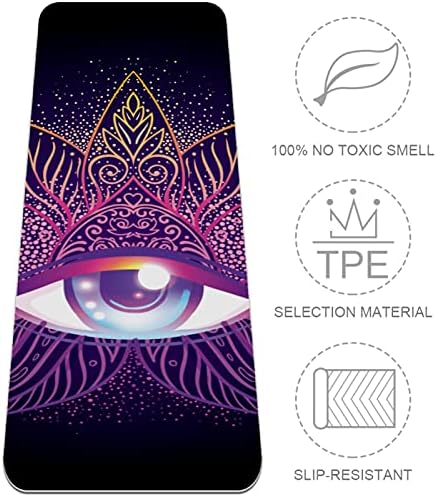 6mm Extra Thick Yoga Mat, Kineski zmaj Purple eye Print Eco-Friendly TPE exercise Mats Pilates Mat sa za jogu, trening, osnovnu kondiciju i vježbe na podu, muškarci & žene