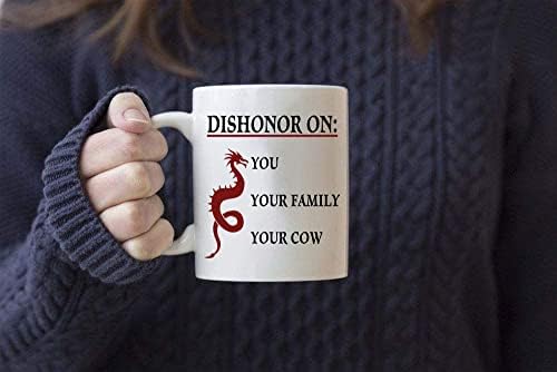 Obeščašćenje tvoje krave i porodičnog Zmaja 11 oz, smiješna šolja za kafu smiješna šolja za kafu, Super Bijela smiješna keramička