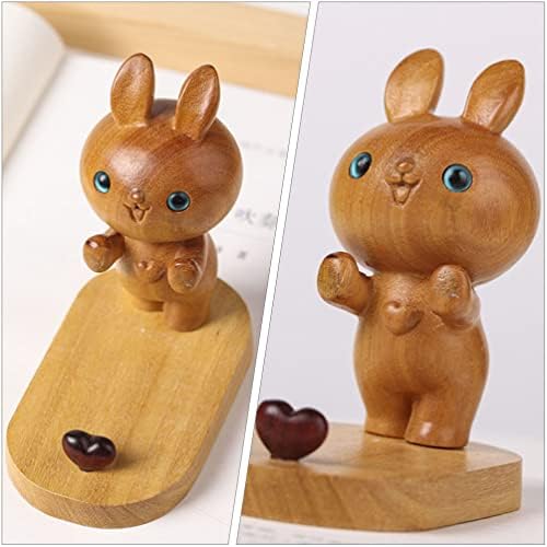 DiDiseaon Cute Bunny postolje drveni zečji držač mobitela Desktop crtani životinjski nosač za podršku pametnim telefonima za stalak lijeni nosač za kućnu kancelarijsku spavaću sobu za uskrsnu stranu