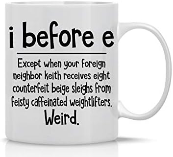 Aw Moda I prije e Weird Grammar 11oz smiješna šolja za kafu-sarkastične šolje inspirativne i motivacijske Weird Grammar Cup - Gag