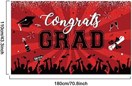 Crveni i crni banner diplomiranja 2023 Čestitamo Gradu za maturansku zabavu Dobavljač za ukrašavanje velikih maturalnog tkanina za