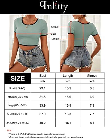 Infitty Womens Basic Crop ljetni trendy s kratkim rukavima običan izrez Slim Fit t majica bluza 2023