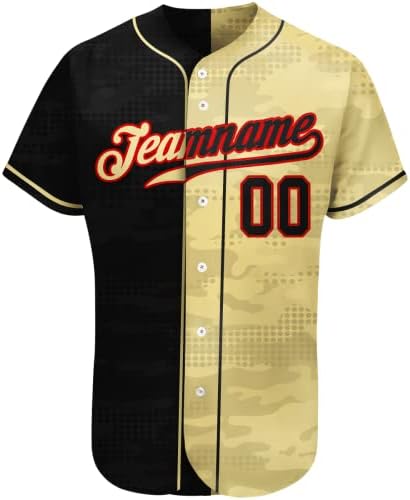 Kamuflažnim prilagođenim bejzbolm dresima Ispis Personalizirani Ime tima & Broj majica dolje majice Baseball Softball uniforma