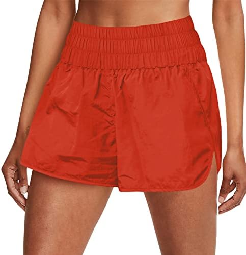 Seaintheson Ljetne kratke hlače Elastične kratke hlače sa visokim strukom Žene trčanje Brze suho kratke hlače Elastični struk
