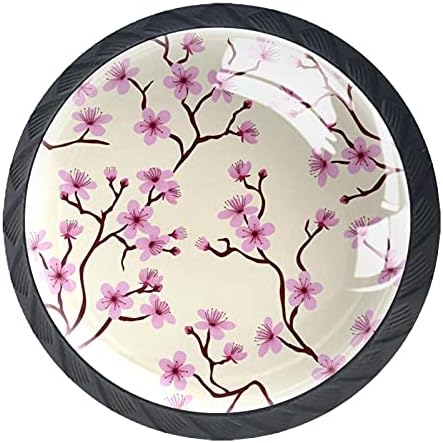 TYUHAW okrugla ladica povlači ručku uzorak roze breskve cvjetovi štampanje sa vijcima za kućne ormare vrata Kuhinjski kancelarijski
