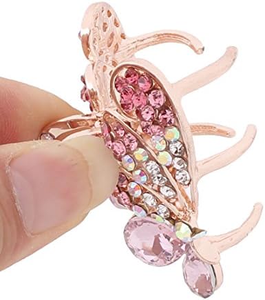QTQGoitem Rhinestone Ornament Metal Lady Butterfly ukrasn non-5 kose kandži Pink