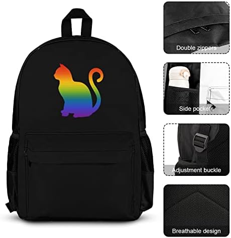 LGBT Cat Pride 3 kom ruksak Set College laptop torba za rame sa kutijom za ručak i Pernicom