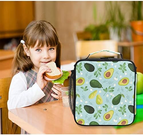 ZZXXB izolovana torba za ručak od avokada i cvijeća za višekratnu upotrebu termo hladnjača Tote Vanjska putna torba za piknik sa naramenicom