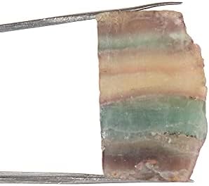 Gemhub Neodređen prirodni 58,55 CT certificirani bi-boja fluoritski kristalni iscjeljivanje kamena, kolekcionarski ili tumbl ...