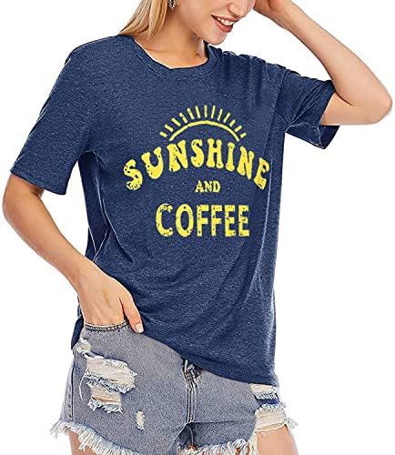 Ženske ljetne vrhove Suncokret T majice za žene Slatka grafička labava kratkih kratkih rukava kratki rukav