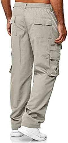 Morwenveo muške teretne hlače opuštene fit radne hlače Stretch elastični struk višestruki džepovi Fitness Sportske pantalone Bež
