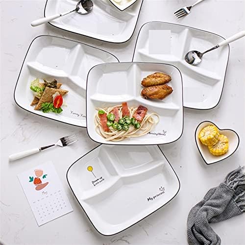 Gooffy keramičke ploče Jednostavan uzorak Odvojena ploča za večeru Keramička večera ploča za mršavljenje Ploča za kuhanje posuđe