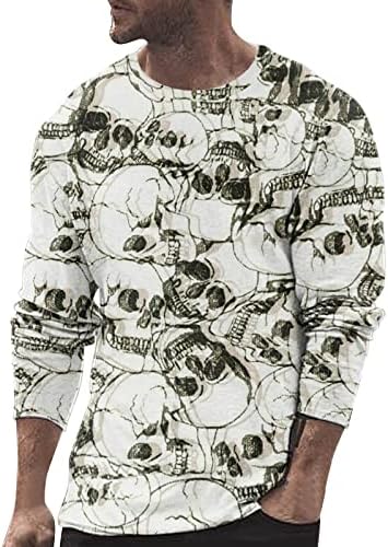 Noć vještica Muški 3D digitalni vrhovi mužjak Halloween bundeve print T majica Bluza s dugim rukavima s labavim majicama